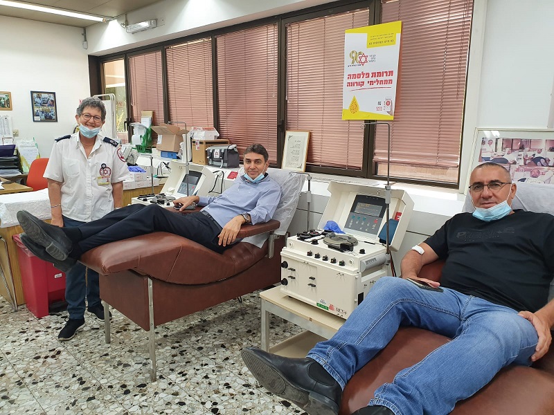 תרומת הפלסמה הכפולה של יו"ר מרכז המועצות האזוריות
