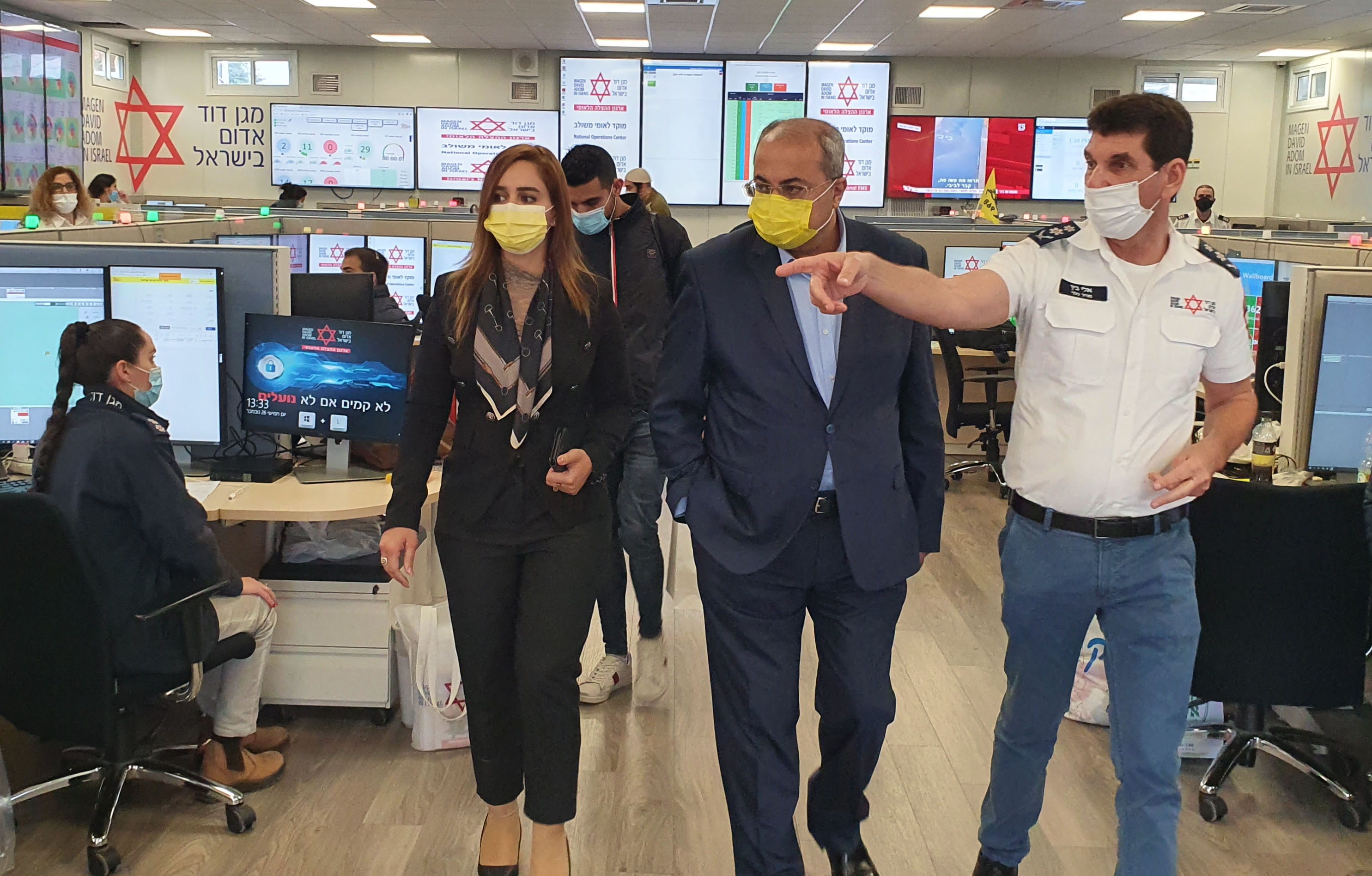 MK Dr. Ahmad Tibi and MK Sondos Saleh Visit MDA National Operation Center