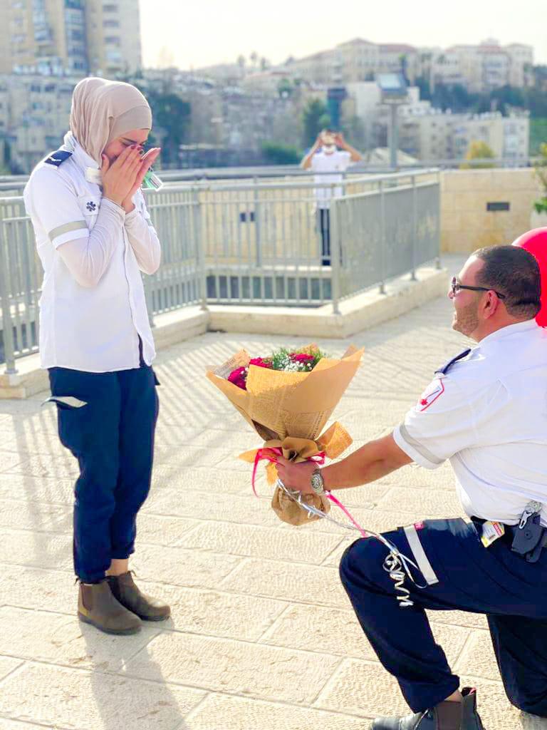 The couple who met and got engaged at the Magen David Adom station