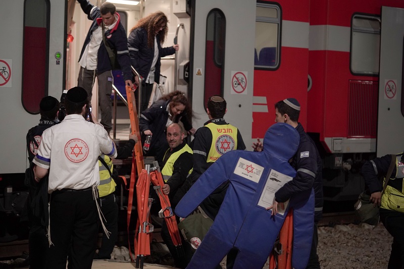 מד"א השתתף בתרגיל 'מרכבות האלים' שמדמה אירוע רב נפגעים שנגרם בעקבות שריפה ברכבת עמוסת נוסעים 