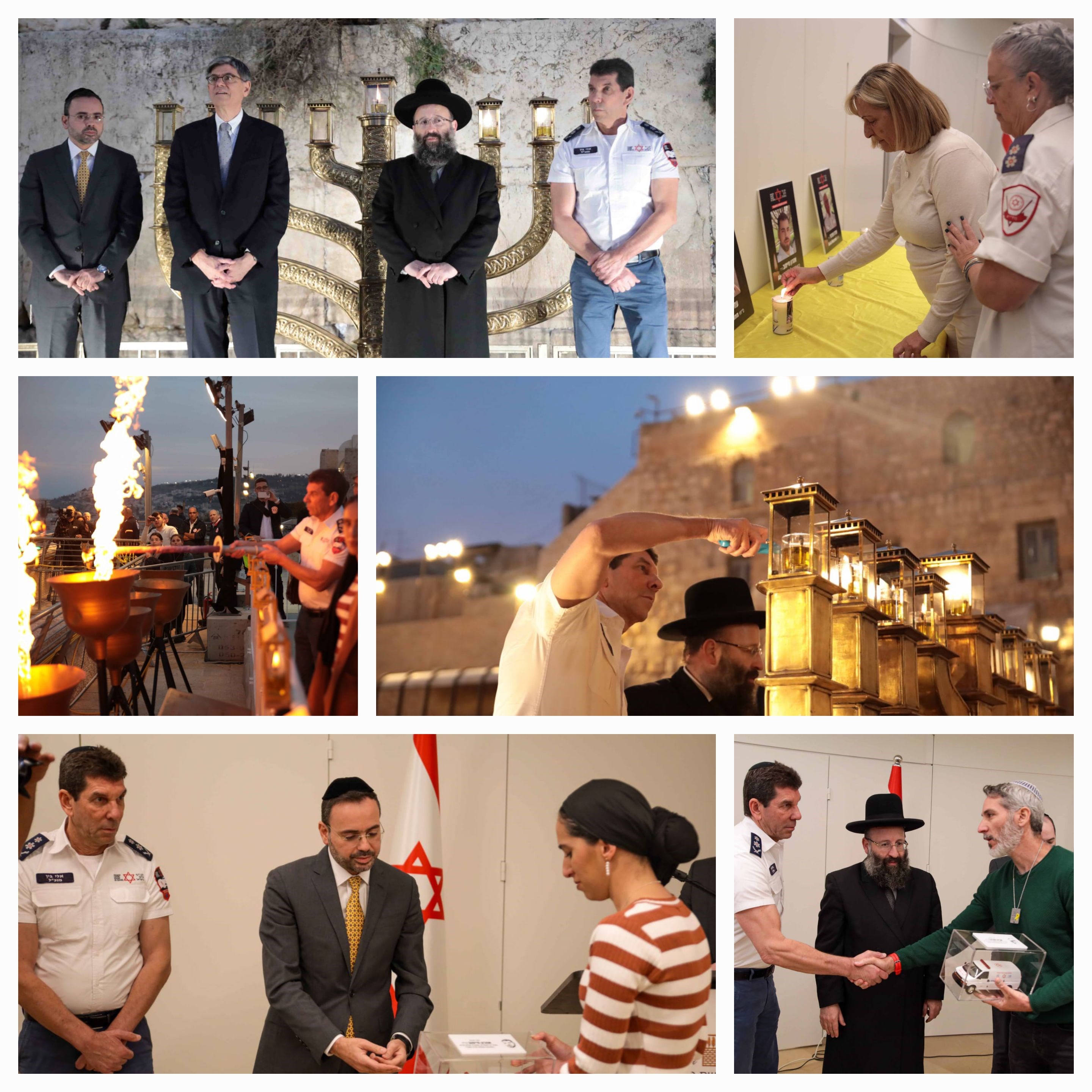 Families of MDA Staff lost in war light Chanukah Candles at Kotel