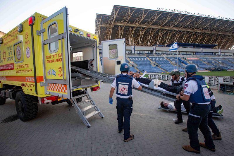 פתח תקווה: תרגיל אירוע רב נפגעים באצטדיון המושבה