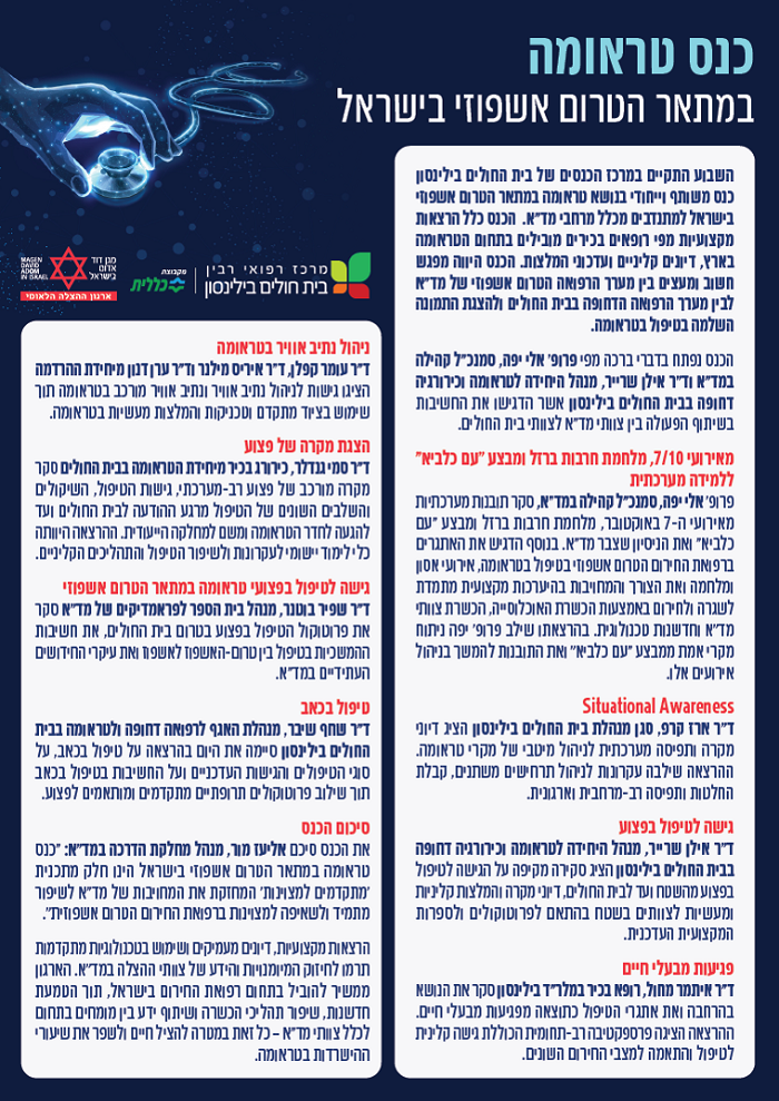 כנס טראומה, תוכנית הכנס